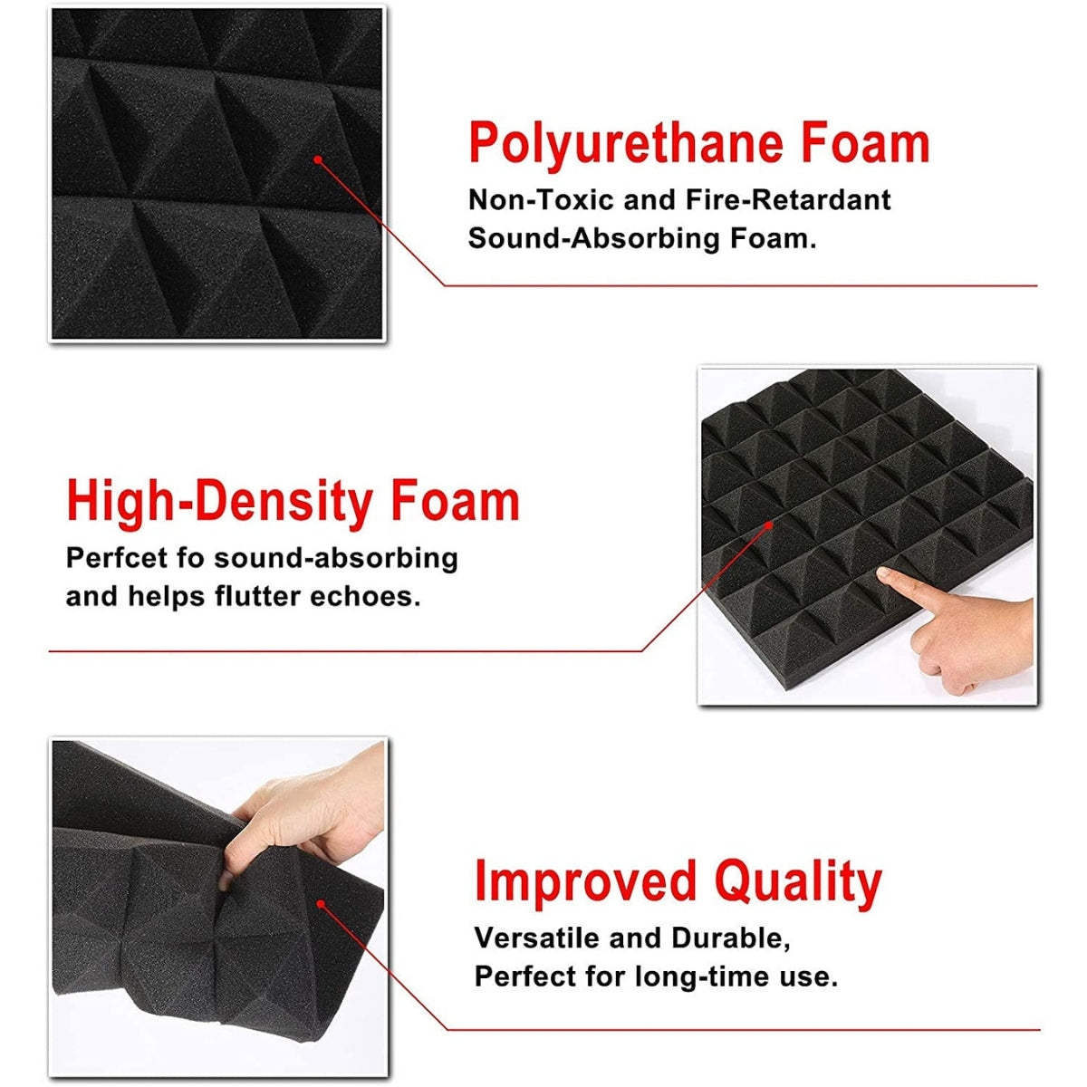2" Pyramid Foam Panel - 48 Pack