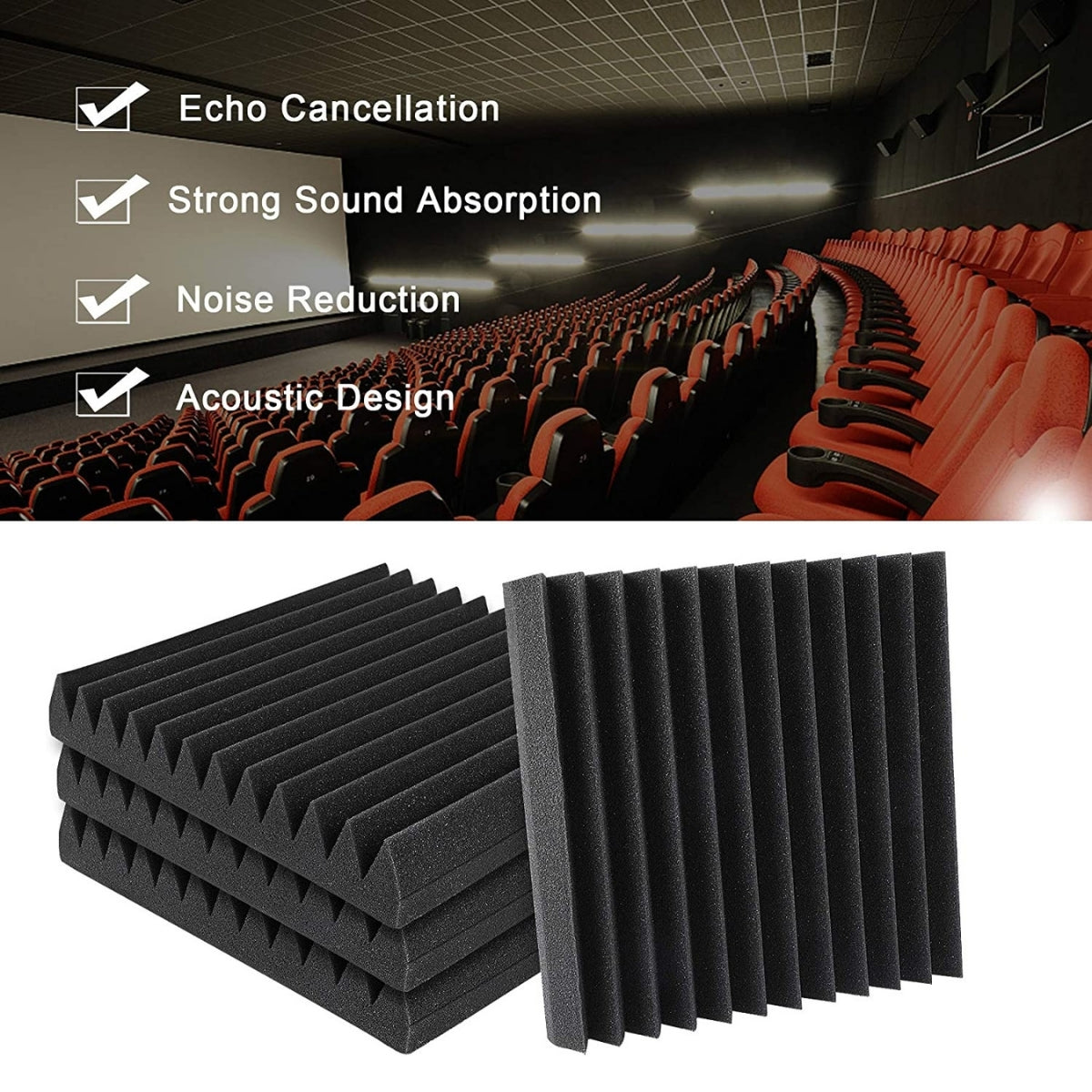 2" Wedge Foam Panel - 48 Pack